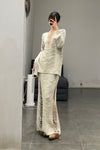 SWAYING/KNIT V-neck floating jumper SW23AW1T47 off-white